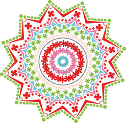 Decoration  round flower design vector 