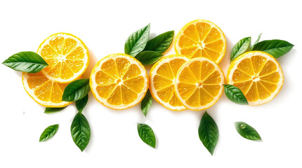 Obraz premium Fresh ripe lemons with green leaves and water splashes, isolated on a white background, High-Quality Fresh Juicy Lemons with Leaves PNG Image - Perfect for Design, Marketing, and Culinary Projects