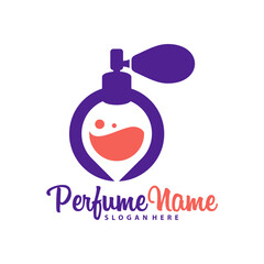 Perfume with Point logo design vector illustration. Perfume logo concept template
