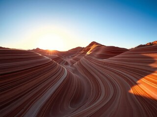 Naklejka premium monument valley arizona. desert, sand, landscape, dune, nature, sky, sahara, dry, travel, dunes, red, adventure, rock, hot, morocco, hill, mountain, heat, safari, scenic, summer, wilderness, sunset