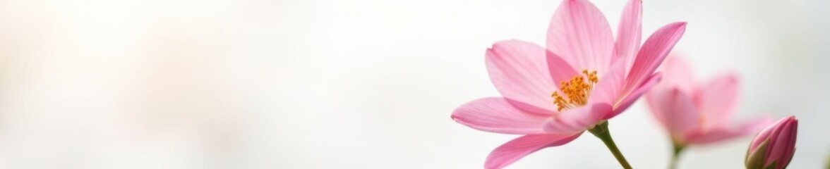 Obraz premium Flower with soft and gentle colors on a white background, nature, gentle, blossom