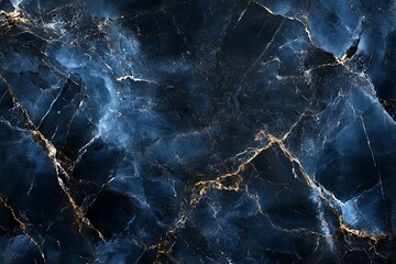 Blue Marble Gold Veins Pattern Texture