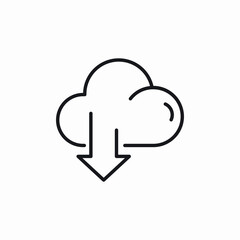Cloud download storage icon vector sign