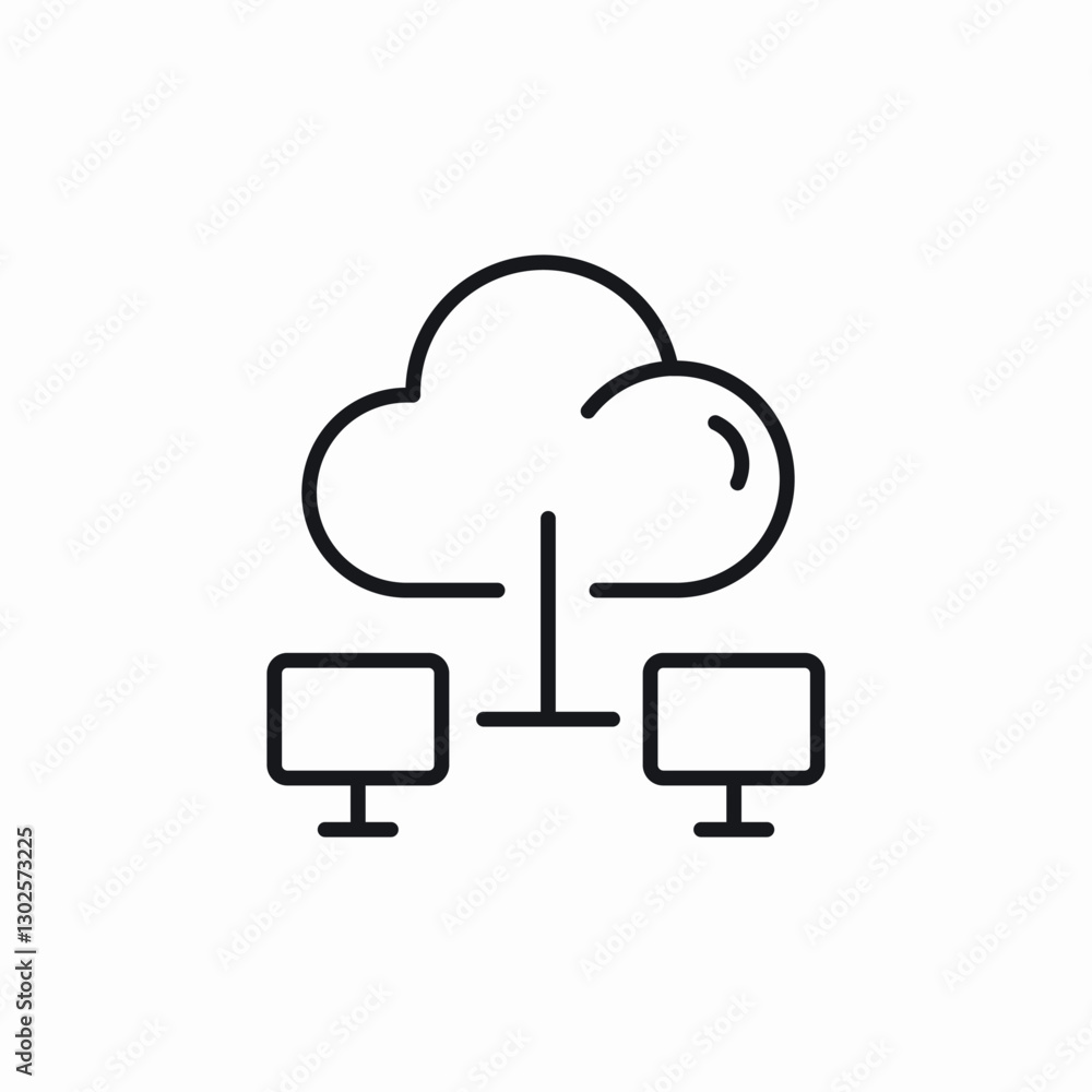 Poster cloud computing network icon vector sign