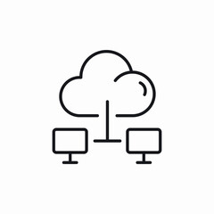 Cloud computing network icon vector sign