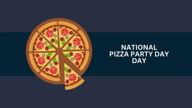 Happy National Pizza Party Day vector illustration suitable for social media post, greeting card, poster, brochure etc