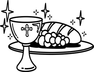 Hand drawn easter cartoon doodle	