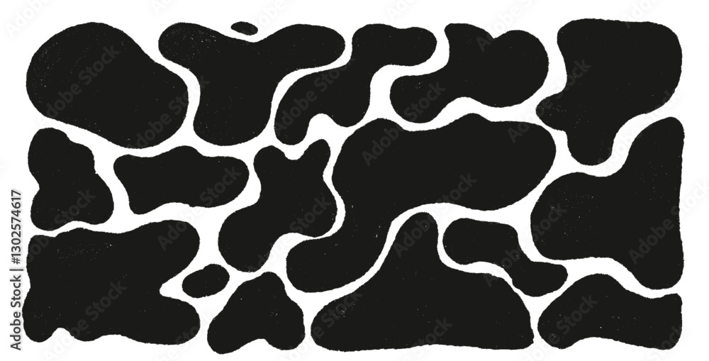 Poster liquid organic shapes set. irregular splodge figures. random abstract fluid figures. uneven shape sp