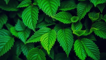 Intricate green leaves, vibrant texture, crisp detail,  detail,  vine