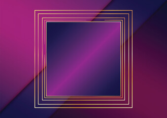 Luxury Elegant Purple and Gold Abstract Geometric Frame Background. illustration vector design