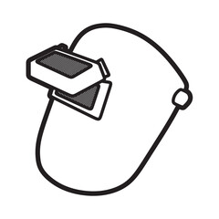 left facing welding mask open