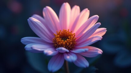 Obraz premium Indigo and Purple Spotlight on a Flower