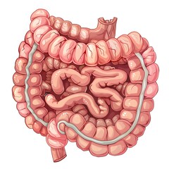 Detailed Anatomical Illustration of Human Digestive System Organs