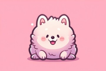 Cute Cartoon Dog Illustration on Pink Background for Adorable Designs