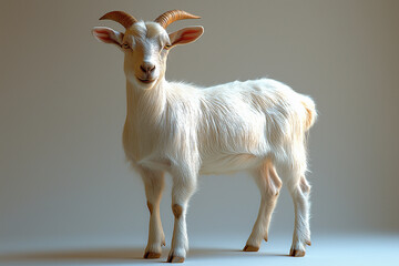 Obraz premium White Goat isolated on white background