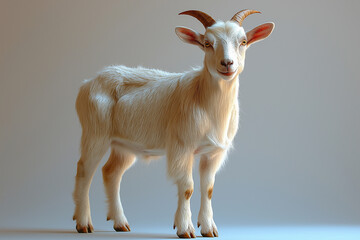 Fototapeta premium White Goat isolated on white background