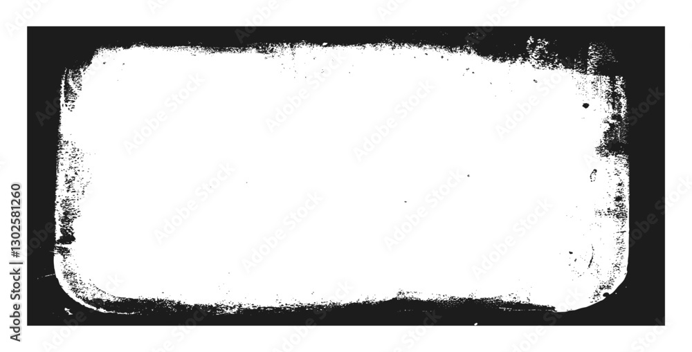 Poster photo grunge horizontal frame template. ink paint border with rough edges for banner. retro textured