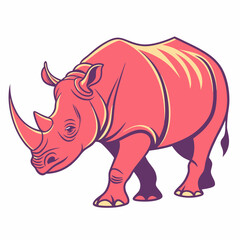 Obraz premium Rhino Silhouette vector illustration