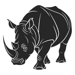 Rhino Silhouette vector illustration