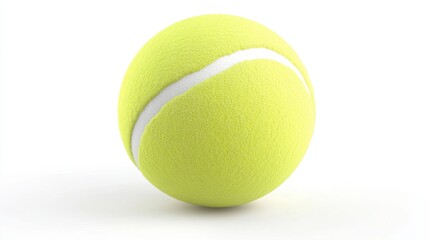 Realistic 3D rendered tennis ball on a white background showcasing exquisite texture and detail for the ultimate visual experience