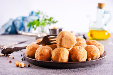Fried falafel chicken balls with spice