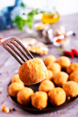 Fried falafel chicken balls with spice