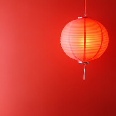 Obraz premium Traditional red lantern decoration cultural setting photo art serene environment close-up perspective