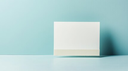 White Card with Adhesive on Blue 