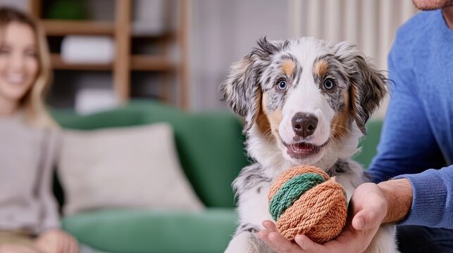 Pet toys and enrichment - A playful puppy engaging with interactive pet toys designed for mental stimulation and fun.