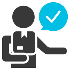 Recommendation Glyph Blue Grey Icon