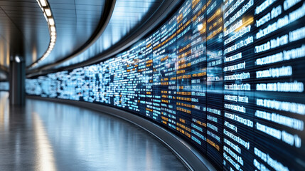 Fototapeta premium fast moving digital news ticker displaying breaking news updates in modern setting