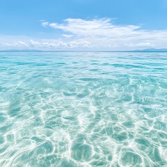 Calm ocean waves tropical beach nature photography serene environment wide-angle view tranquility in paradise