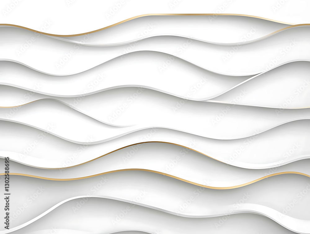 Poster dynamic wave patterns on white surface abstract art minimalist design studio environment top view mo
