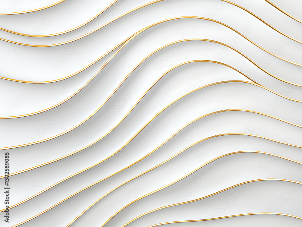 Poster elegant wave patterns on white background abstract design digital art minimalist environment close-u