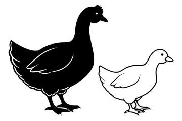 Hen Silhouette vector illustration
