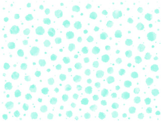 手描きのミントグリーンの可愛くて爽やかなバブルドット背景