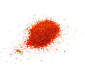 Ground paprika powder isolated on white