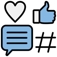 Social Media Blue Black Icon