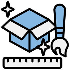 Packaging Design Blue Black Icon