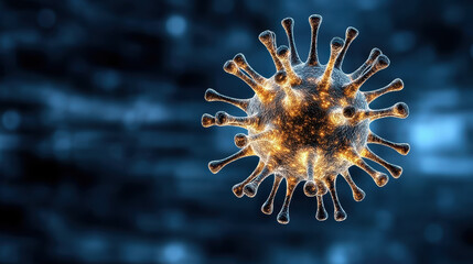 Obraz premium detailed illustration of virus with glowing features, representing disease