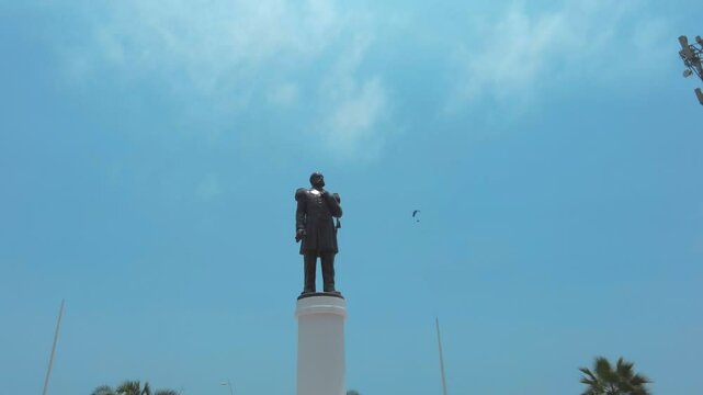 Miguel Grau Seminario monument in San Miguel, lima, peru