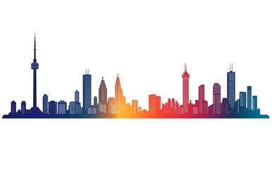 Fototapeta premium Toronto Skyline Colorful Cityscape Gradient Illustration