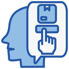 Purchase Intent Blue White Icon