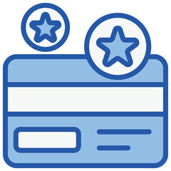 Loyalty Program Blue White Icon
