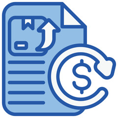 Return Policy Blue White Icon