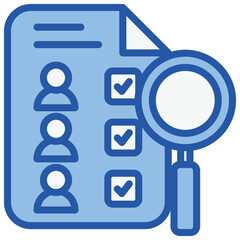 Survey Blue White Icon