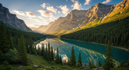 mountain landscape with lake