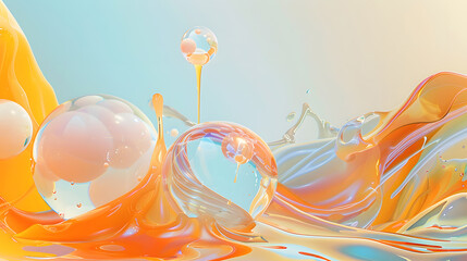 A surreal digital artwork featuring an abstract design with flowing shapes and luminous colors, evoking a futuristic and dreamlike atmosphere.