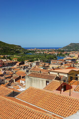 View of Bosa from the Serravalle's Castle, Sardinia, Italy	