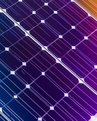 Vibrant Close-Up of Solar Panels with Multicolored Reflection in Renewable Energy Concept